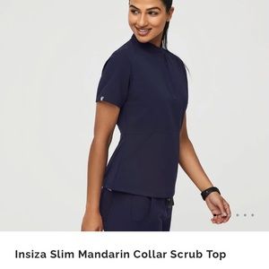 NWT Figs Insiza Slim Mandarin Collar Scrub Top XS